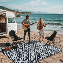 Outdoor Rug, Garden Rugs Outdoor Waterproof, Picnic Mat For Family Party, Gray Large Outdoor Rug, Camping Tent Carpet, Outdoor Mats For Front Door, Large Patio Rug, Outdoor Play Mat, Modern Large Area Rugs For RV, Backyard, Balcony, Outside Rug. - Diamond Gray - View 8