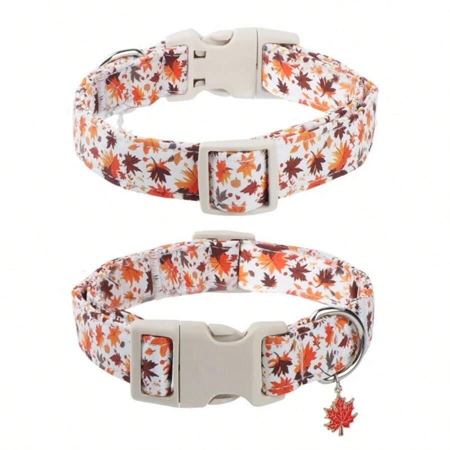 iDestry 尼龙狗项圈 猫项圈 可调节狗狗项链 可爱印花 适合小型、中型和大型犬 猫咪用品 浅紫色菊花项圈 - 彩色 - 查看 1