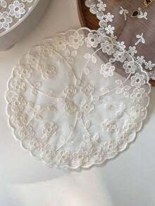 1pc Vintage Crochet Lace Tablecloth, Floral Pattern - Perfect As Heat Resistant, Air Fryer Dust Cover, And Home Decor Lace Tablecloth Bohemian Placemat - 多色 2 - 查看 7