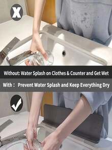 1 buah Pelindung Percikan Air Wastafel Silikon Klasik dengan Perekat Hisap, Tahan Air dan Anti Percikan, Cocok untuk Wastafel Dapur dan Laboratorium, Bak Cuci, Mudah Dipasang, Mencegah Tumpahan Air dan Melindungi Permukaan Meja, Ideal untuk Penggunaan Rumah dan Profesional | Desain Klasik | Fleksibel - View 8