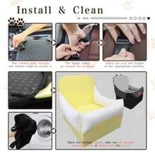 Asiento elevador de coche para perros pequeños/medianos de hasta 35 libras asiento interior elevado de 7 pulgadas asiento de coche para mascotas tela ultra suave y espuma viscoelástica - Negro por fuera Gris por dentro 30 libras - Ver 6