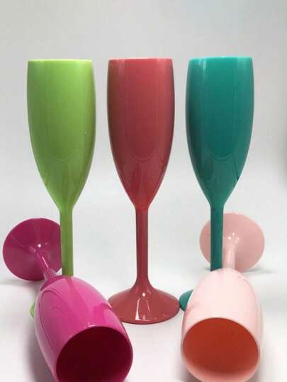 1/3/6/12 Pcs Sweet Girl Exclusive Pink Acrylic Stemware, Minimalist Elegant, Birthday Party Photo Prop Wine Glass, Restaurant Beverage Cup, Party Supplies, Crystal-Like Quality, Party Atmosphere Decor, Themed Party Exclusive Cup, Outdoor Wedding Unbreakable Cup