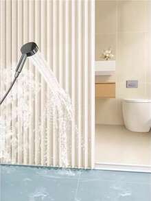 Foldable Bathroom Shower Curtain Set, Magnetic Waterproof Mildew-Resistant Cloth Curtain, Bathroom Divider For Wet And Dry Separation, No Drilling Required - Beige - View 2