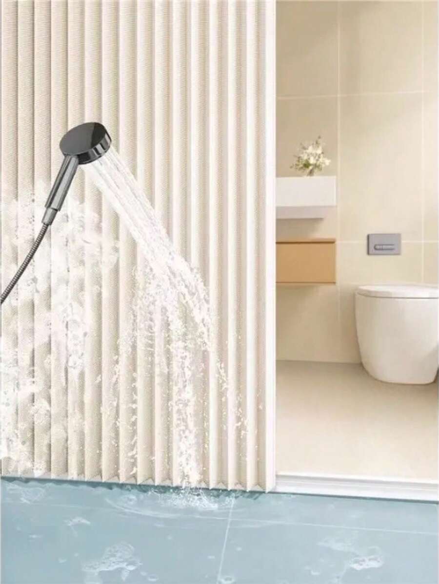 Foldable Bathroom Shower Curtain Set, Magnetic Waterproof Mildew-Resistant Cloth Curtain, Bathroom Divider For Wet And Dry Separation, No Drilling Required