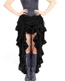 Vintage-Stil unregelmäßiger Rock, Unterrock, Rollenspiel-Kostüm, Bühnenaufführung Outfit, Cosplay-Outfit - Schwarz - Übersicht 1