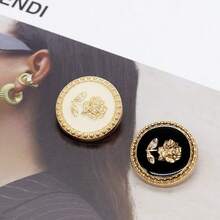 5/10 chiếc khuy bấm kim loại hình hoa hồng tròn, thích hợp cho áo khoác, áo jacket, áo cardigan, áo sơ mi, quần áo tự may, đồ thủ công, dụng cụ mỹ thuật, phụ kiện may vá. - Hình tròn - Hoa hồng - Xem 7