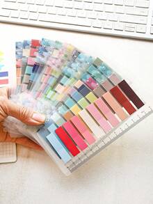 3200pcs/1600pcs/800pcs/200pcs Morandis Color Stickers, Index Stickers, Self-Adhesive Stickers, Page Labels, Morandis Color Semi-Transparent Writable Bookmarks And Reusable Bookmark Labels, Exquisite Ribbon Index Labels, European And American Retro Fluorescent PET Transparent Self-Adhesive Notes, Coding Labels - Multicolor - View 1