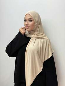 1pc Instant Triangle Hijab, All-In-One Headscarf. Quick Wrap Design, Won't Slip. No Undercap, No Folding Needed. Suitable For Daily Wear, Prayer, And Outings - Multicolor - View 5