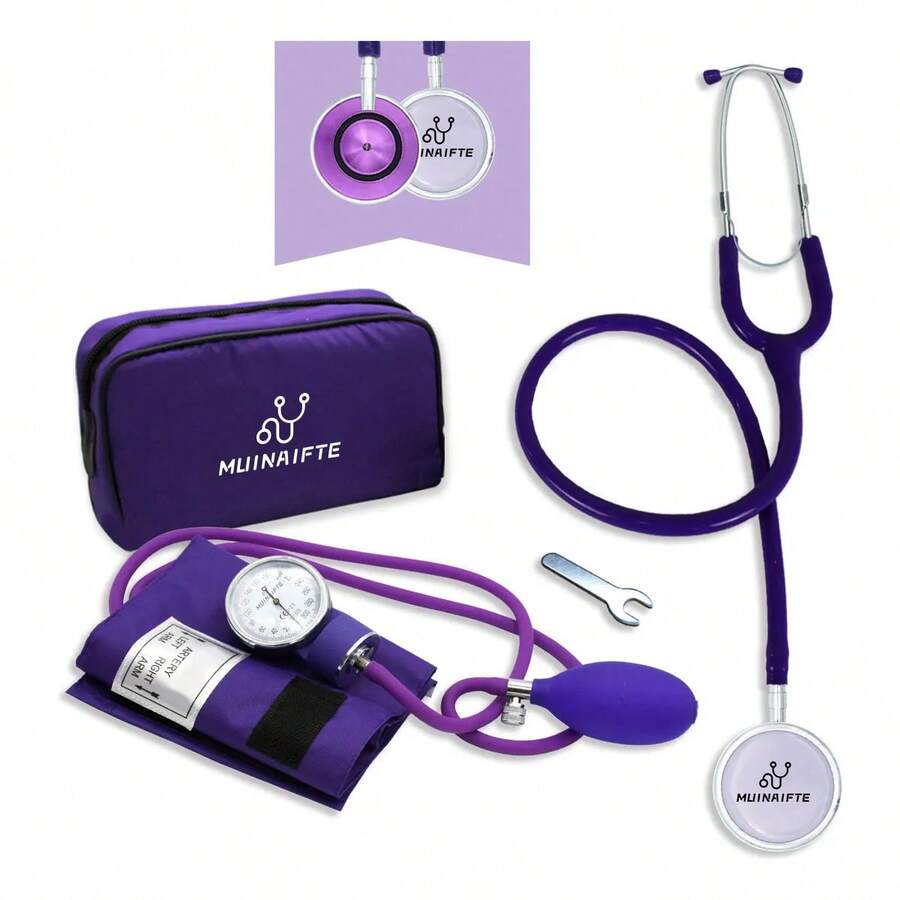 Monitor de presión arterial con estilo de brazo manual con estetoscopio, portátil para uso en el hogar