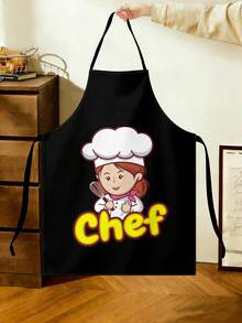 1/2 chiếc tạp dề nhà bếp họa tiết hoạt hình dễ thương có túi, dễ vệ sinh (màu đen), thích hợp cho nhà bếp, phòng tắm, nhà cửa, món quà Giáng sinh tuyệt vời. - Nhiều màu - Xem 10