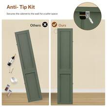 Kitchen Pantry Cabinet With Adjustable Shelf, Tall Storage Cabinet With 2 Drawers & 4 Door Shelves, Food Pantry Cabinets, For Kitchen, Dining Room, Living Room, Green - 綠色 - 查看 8