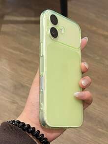 Ốp lưng điện thoại bảo vệ camera trong suốt bóng bẩy tối giản cho iPhone 17 Pro Max, 17 Pro, 17 Air, 16 Pro Max, 15, 14, 13 Pro Max, mặt lưng trong suốt mờ. - màu xanh lá cây trong suốt - Xem 5