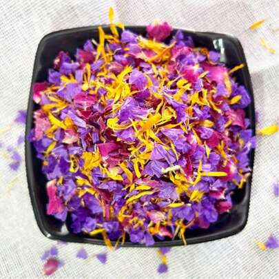 1 قطعة مجموعة شمع وأزهار مجففة بوزن 200/340 جرام، تشمل الكريزانثيموم الأصفر، الياسمين، بتلات الورد، نسيان لا تنسى، مصنوعة يدويًا، مناسبة لصناعة الصابون والشموع، ديكور المناسبات والزفاف، أزهار أبدية DIY، كونفيتي، ديكور المنزل، كيس معطر، الحمام والدش، الخزانة، المطبخ، هواء نقي، بتلات الورد الأحمر المجففة، مناسبة لحمام القدم، سبا كامل الجسم، أعمال حرفية DIY