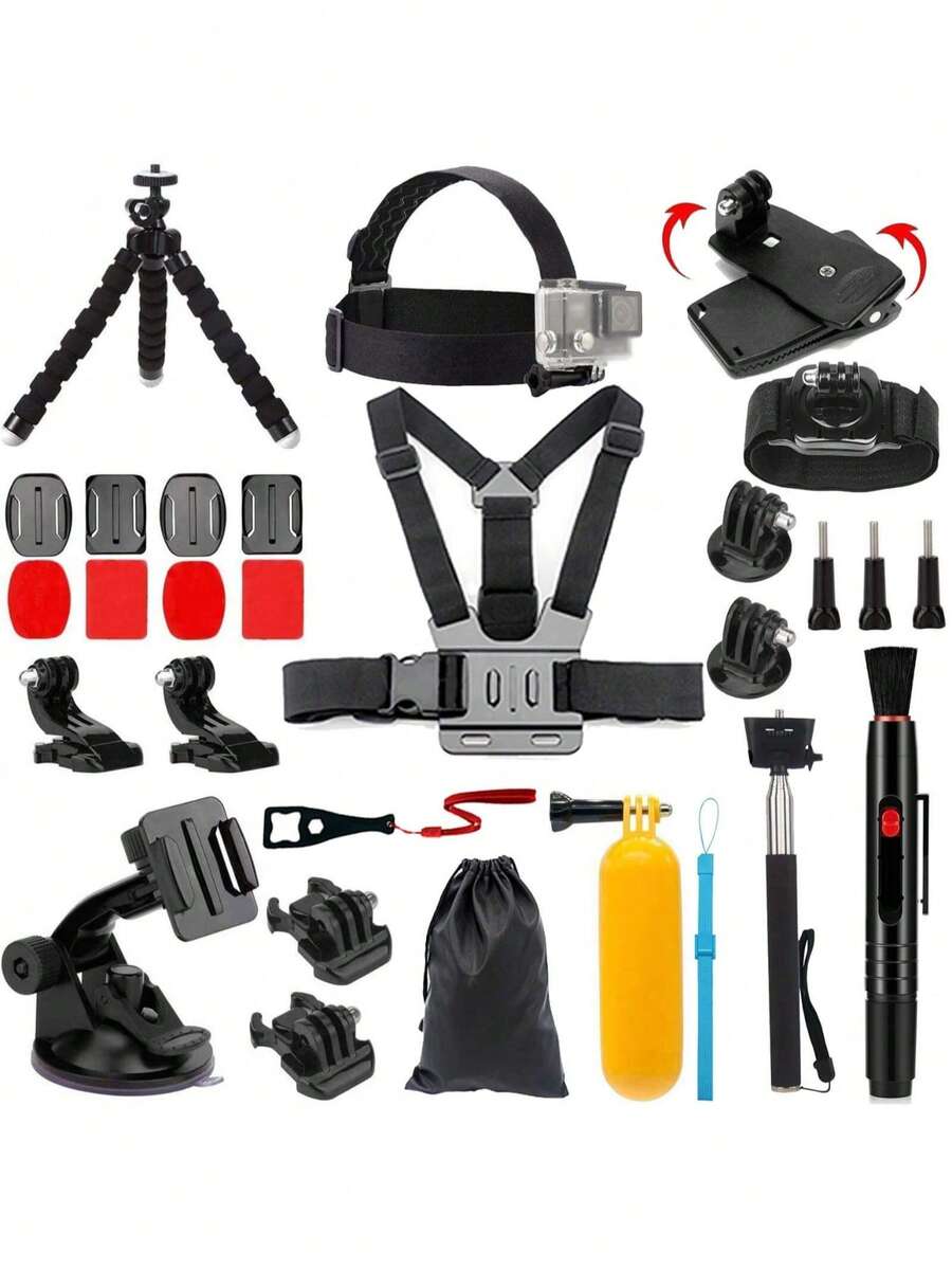 29 In 1 Action Camera Accessory Kit Compatible With Hero12 11/10/9/8GoPro Max Fusion For Osmo Action Action 2 AKASO, And More Action Cameras, For Photography/Videography Live Streaming/Video Blog - View 1
