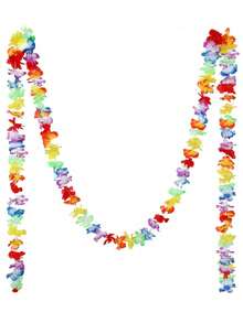 3 piezas Banderín de flores hawaianas, guirnalda para fiesta de verano, decoraciones para fiesta hawaiana, accesorios para fotos, guirnalda de cinta de flores de colores, centro de mesa para fiesta - perfecto para fiestas de cumpleaños, eventos temáticos, decoración del hogar y porche, guirnaldas DIY, decoraciones de boda - Múltiples estilos - Ver 3