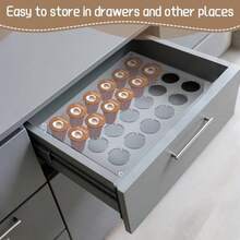 Soporte para cápsulas de café de 24 ranuras para encimera soportes acrílicos para cápsulas de café para cajón o encimera bandeja organizadora plana de acrílico transparente para oficina y - Transparente - Ver 6