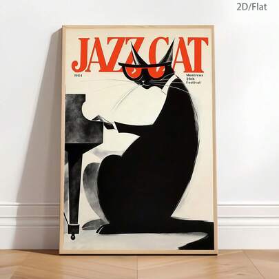 Tranh in trên vải canvas hình mèo chơi piano theo phong cách nhạc Jazz cổ điển, tranh trang trí tường hiện đại, phong cách tối giản thập niên 80, thích hợp để trang trí tường và nhà cửa trong phòng ngủ, phòng khách, văn phòng, phòng học, phòng tắm, nhà bếp, hành lang, ký túc xá, căn hộ, v.v. Đây là món quà lý tưởng dành cho bạn bè.