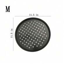Non-Stick Pizza Pan With Holes - 13-Inch Perforated Pizza Crisper Carbon Steel Pizza Pan - 1 Round Pizza Trays - Black - View 11