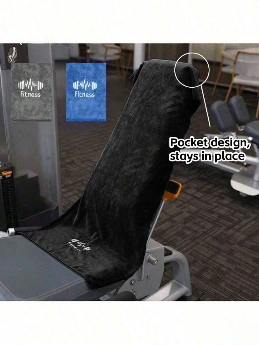 2条/1条超柔软超细纤维黑色、灰色和蓝色健身毛巾（15.8英寸 x 37.4英寸），加厚加大毛巾，带挂环，适用于健身器材，吸汗速干，可用作健身毛巾、运动毛巾、俱乐部毛巾，是健身、瑜伽、游泳、露营、网球、锻炼和跑步的理想之选，也适用于派对、露营装备、沙滩必备、泳池和充气泳池，男女通用。