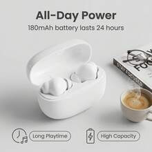 VLDCO V5.3蓝牙耳机，具备ENC降噪功能、强劲低音立体声、24小时超长续航、180mAh电池、轻巧入耳式设计、免提通话功能，兼容所有智能手机 - 查看 2