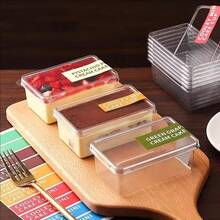 5/10/50pcs Transparent Tiramisu Cake Boxes, Suitable For Storing Desserts, Mousse, Pastries And Breads - Portable Food Storage Containers, Great For Home Gatherings, Camping, Birthday Parties - Transparent - View 6