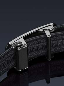 WilliamPOLO 星空图案搭扣超细纤维皮革腰带，男士可调节自动搭扣商务休闲腰带 - 槍色 - 查看 7