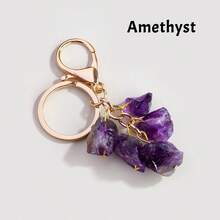 1PC Natural Crystal Raw Stone Pendant – Healing Energy Stone For Mobile Phone Decor & Yoga Spiritual Jewelry Gift Mother's Day Valentine's Day Gift - Raw Stone Keychain - View 15