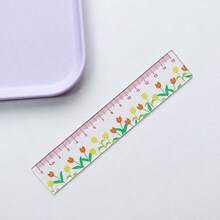 15cm 투명 잔꽃 무늬 아크릴 자, 다기능 드로잉 자 플래너 자 - A - 보기 12