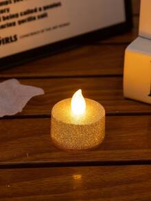 1 pièce Bougie électronique LED, or, argent, poudre rose, petite bougie de thé, décoration romantique pour proposition, éclairage cadeau de surprise pour anniversaire - lampe à bougie - Voir 12