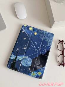 1pc Starry Sky Collage Tablet Protective Case, Compatible With Apple 10.2"/ Pro 11"(2020/2021), 10(2022, 10.9"), (A16) 11"(11th Gen, 2025), (9th/10th Gen), Air(4th Gen, 10.9"), Galaxy Tab S6 Lite(10.4"), Kindle(11th Gen, 2024), Anti-Drop, With Pencil Slot, Sleep/Wake Function, Romantic Gift For Friends And Family - Multicolor - View 2