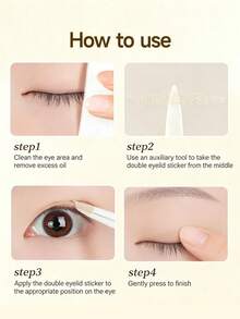 Amortals 170Pcs Fishbone Double Eyelid Tape For Inner Double Lids – Thin Skin-Mimic Matte Invisible Strips, Waterproof Sweatproof, With Applicator, Natural Eye Lift Makeup For Beginners & Artists, Viral Trending Eye Beauty Tool - Nude - View 6