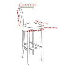 1/2/4/6pcs Stretch Printed Bar Stool Chair Covers, Home/Hotel Use - Grinding Square - View 4