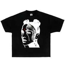 Camiseta cuadrada con estética Y2K para chica con estética Opium, camisetas Y2K, camisetas para niños, camisetas gráficas, camisetas extragrandes, camisetas de anime, camiseta Opium, para niños - Negro - Ver 1