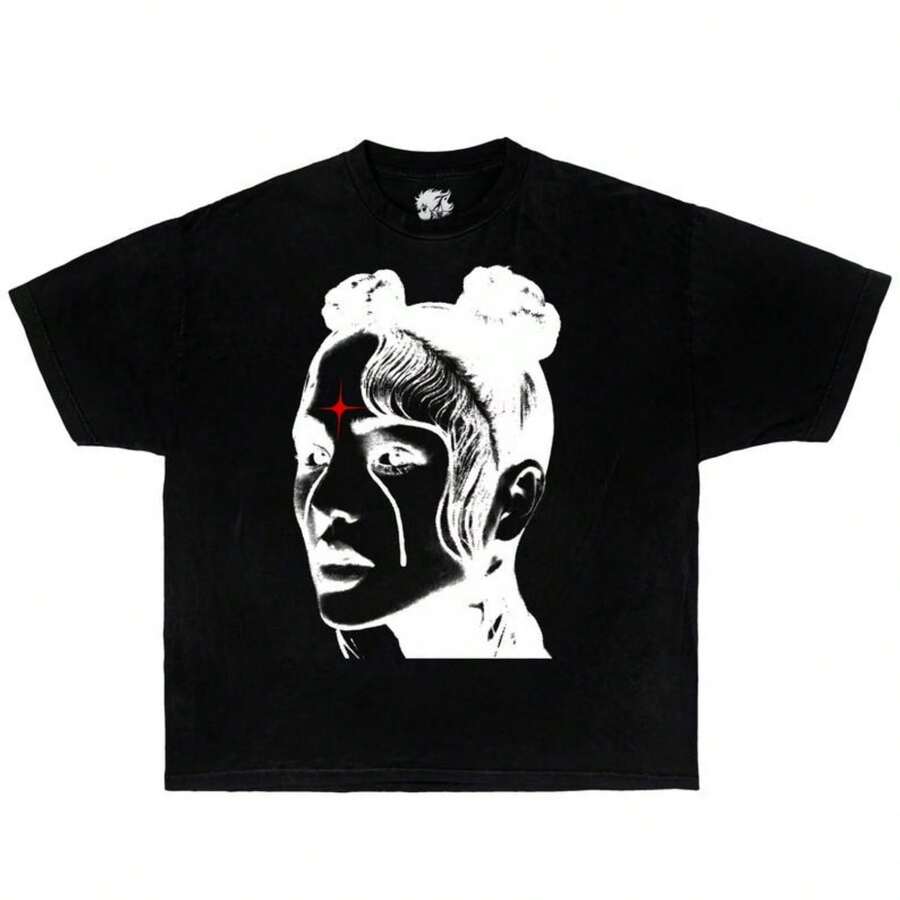 Camiseta cuadrada con estética Y2K para chica con estética Opium, camisetas Y2K, camisetas para niños, camisetas gráficas, camisetas extragrandes, camisetas de anime, camiseta Opium, para niños - Negro - Ver 1