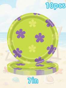 81pcs SpongeBob SquarePants And Squidward Tentacles Themed Birthday Party Disposable Tableware Set, 7-Inch Dessert Plates, Suitable For Camping, Picnic, Backyard BBQ, Wedding, Christmas, Birthday Party Supplies - Multicolor - View 14