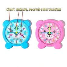 1pc Clock Model, Math Clock Learning Tool, Student Clock Educational Toy Cartoon Clock Model, Suitable As Student Prize Or Gift - Multicolor - View 9