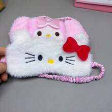 SANRIO 1 件装肉桂卷毛绒睡眠眼罩 - 可爱卡通设计，柔软遮光罩，适合各种浅棕色眼睛，兼具美观与实用性，蓬松舒适，生日礼物、情人节礼物、婚礼礼物、酒店礼物、节日派对礼物、旅行配件，失眠患者的理想之选 - 卡通 - 查看 5