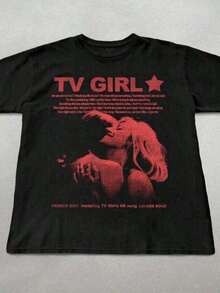 Tv Girl Tshirt, French Exit Album Tee, Cute Indie Band Tee, Gifts For Her, Lovers Rock Shirt, Tv Girvintage Clothes Women - 黑色 4 - 查看 7