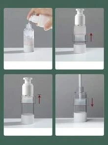 1pc Minimalist Transparent Portable Refillable Vacuum Pump Bottle Set, 15ml/30ml/50ml/100ml Refillable Bottle Lotion Dispenser Travel Size Bottle - Clear - View 5