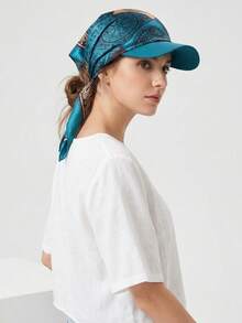 1 chiếc khăn trùm đầu bằng satin kiểu Bohemian in họa tiết da báo/paisley dành cho nữ, mũ tam giác mềm mại, khăn trùm đầu chống nắng mùa hè, mũ trùm đầu thanh lịch, thích hợp cho kỳ nghỉ hè ở bãi biển và khi điều trị hóa trị. - Nhiều màu - Xem 5