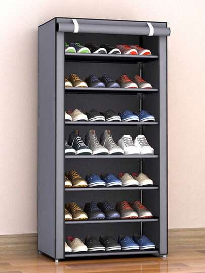 1pc Dustproof Shoe Rack With Lid, A Space-Saving , Storage Rack, Improves Space Utilization, Sturdy, Stylish, Easy To Assemble And Disassemble, Portable, Suitable For Living Room, Bedroom, Entrance, Office, Home, Multi-Layer Storage, Holiday Gift.