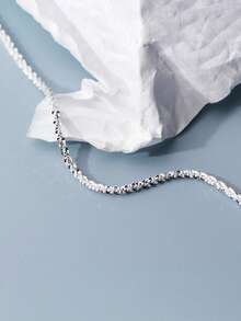 S925 Sterling Silver Chrysanthemum Chain Starry Anklet Bracelet Necklace Set, Romantic Luxury Sparkling Creative Jewelry, Fashionable Elegant Foot Ornament For Party, Gift, Daily Wear - Multicolor - View 6