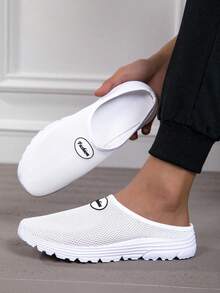 休闲百搭网面透气一脚蹬乐福鞋，春夏休闲穆勒鞋 - 白色 - 查看 3