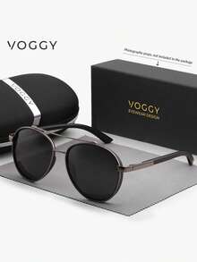 VOGGY 时尚极简复古金属 TR90 UV400 偏光太阳镜，男女通用，适合运动驾驶、户外骑行、钓鱼、旅行、派对装饰道具及礼品 - 彩色 - 查看 9