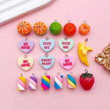 18pcs New Style Resin Simulation Fruit Pendants (Strawberry, Banana, Orange) – DIY Jewelry Making Accessories. - Multicolor - View 10