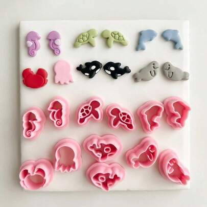Kawaii Marine Life Clay Cutter Set, Ocean Animal Polymer Clay Cutters, DIY Craft Tools For Clay Jewelry Making