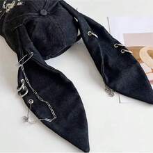 1pc Women's New Y2K Apocalyptic Bunny Ear Distressed Baseball Cap, Unique Street Hip Hop Snapback Hat - Bunny Hat - View 5