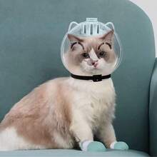 Breathable Cat Muzzle Anti-Bite Anti-Lick Space Helmet Face Mask Cat Head Cap Grooming Accessories - Multicolor - View 2