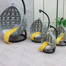 白色娃娃屋吊篮椅场景模型 1:12/1:20/1:25/1:30 娃娃屋配件 沙盘家具 摄影道具 - 彩色 - 查看 3