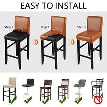 1/2/4/6pcs Stretch Printed Bar Stool Chair Covers, Home/Hotel Use - Black and White Bars - View 5